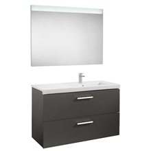 Pack mueble 110cm dos cajones gris antracita Prisma Roca