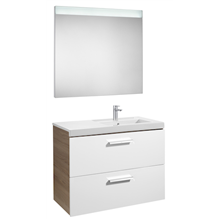 Pack mueble 90cm dos cajones blanco-fresno Prisma Roca