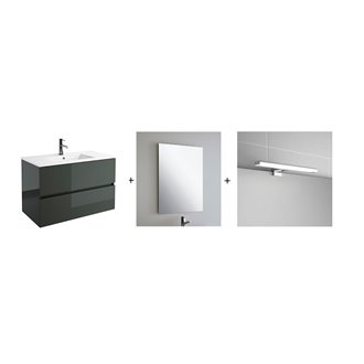 Conjunto ba&ntilde;o SALGAR FUSSION LINE 800 Gris Brillo