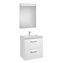 Pack mueble 60cm dos cajones blanco Prisma Roca