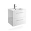 Mueble 61cm Blanco Brillo 2 cajones FUSSION CHROME SALGAR