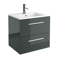 Mueble 60cm Blanco Brillo 2 cajones FUSSION CHROME SALGAR