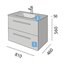 Mueble 81cm Blanco Brillo 2 cajones FUSSION CHROME SALGAR