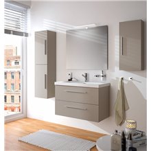 Mueble 91cm Blanco Brillo 2 cajones FUSSION CHROME SALGAR