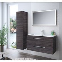 Mueble 101cm Blanco Brillo 2 cajones FUSSION CHROME SALGAR