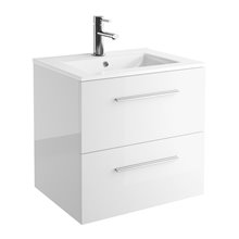 Mueble 101cm Blanco Brillo 2 cajones FUSSION CHROME SALGAR