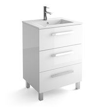 Mueble 61cm Blanco Brillo 3 cajones FUSSION CHROME SALGAR