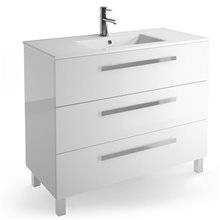Mueble 101cm Blanco Brillo 3 cajones FUSSION CHROME SALGAR
