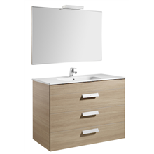 Pack mueble roble 100cm 3 cajones Debba Roca
