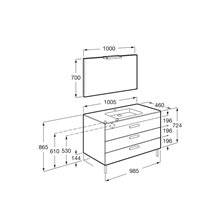 Pack mueble wenge 100cm 3 cajones Debba Roca