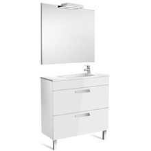 Pack mueble blanco 80cm compacto 2 cajones Debba Roca
