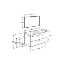 Pack mueble wenge 80cm 2 cajones Debba Roca