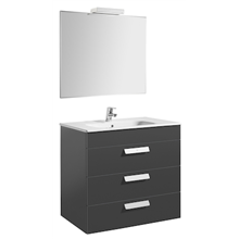 Pack mueble gris 80cm 3 cajones Debba Roca