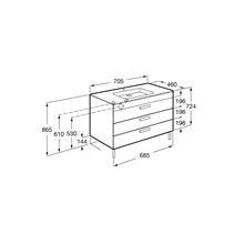 Mueble wenge 70cm 3 cajones Debba Roca