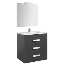 Pack mueble gris 80cm 3 cajones Debba Roca