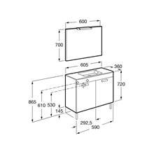 Pack mueble blanco 60cm compacto puertas Debba Roca