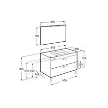 Pack mueble wenge 60cm 2 cajones Debba Roca