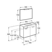 Pack mueble blanco 50cm compacto puertas Debba Roca