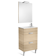 Pack mueble roble 50cm compacto 2 cajones Debba Roca