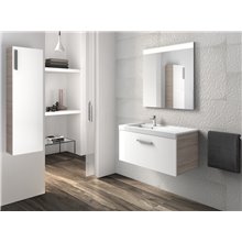 Pack mueble con lavabo blanco-fresno Prisma Roca