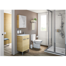 Mueble roble 50cm compacto con puertas Debba Roca