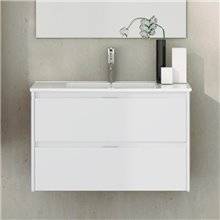 Mueble con lavabo de fondo reducido Blanco brillo Ibiza TEGLER