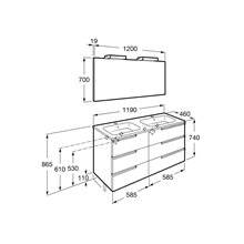 Mueble Pack Family roble 120cm Victoria-N Roca