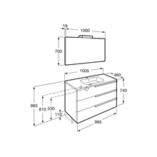 Mueble Pack Family wenge 100cm Victoria-N Roca
