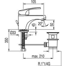 Grifo de lavabo con desagüe ECO-TRES