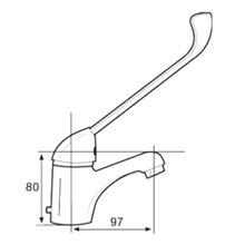 Grifo de lavabo con palanca gerontológica Timblau