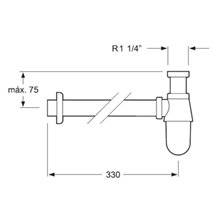 Sifón botella 30cm Timblau para lavabo y bidet