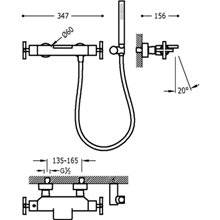 Grifo de bañera-ducha termostática ECO Max-Tres manetas cruz