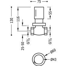 Llave de paso de 3/4" Max-Tres