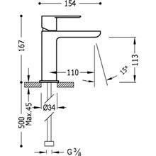 Grifo de lavabo redondo con maneta Loft-Tres