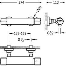 Grifo de ducha termostática ECO Flat-Tres