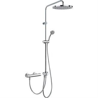 Conjunto de ducha termost&aacute;tica ECO Flat-Tres redondo