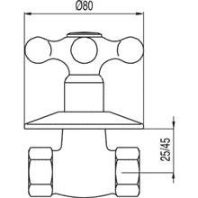 Llave de paso de 3/4" Clasic-Tres agua caliente