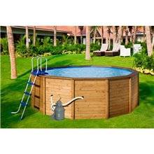 Piscina K2O redonda de madera panelada 375 cm