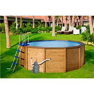 Piscina K2O redonda de madera panelada 375x127 cm