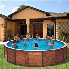 Piscina K2O redonda de madera panelada 475 cm