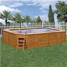 Piscina K2O rectangular de madera panelada 655x390x124 cm