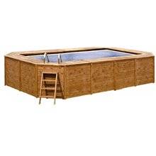 Piscina K2O rectangular de madera panelada 655x390x124 cm