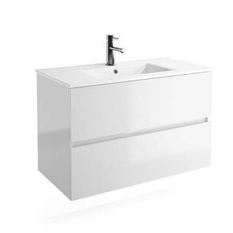 Mueble 91cm Blanco Brillo 2 cajones SALGAR FUSSION LINE