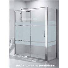 Mampara angular corredera decorado Bali TR102 Kassandra