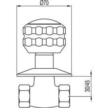 Llave de paso roscar de 1/2" ESE-23 agua caliente TRES