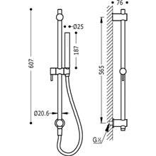 Kit ducha barra deslizante estilo moderno toma pared