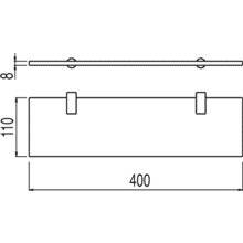 Repisa de cristal baño 40x11 TRES