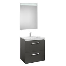 Pack mueble 60cm dos cajones gris Prisma Roca
