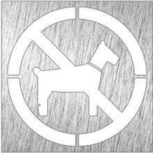 Señal color blanco prohibido animales NOFER