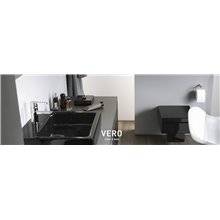 Lavabo negro para mueble 105 rebosadero Vero...